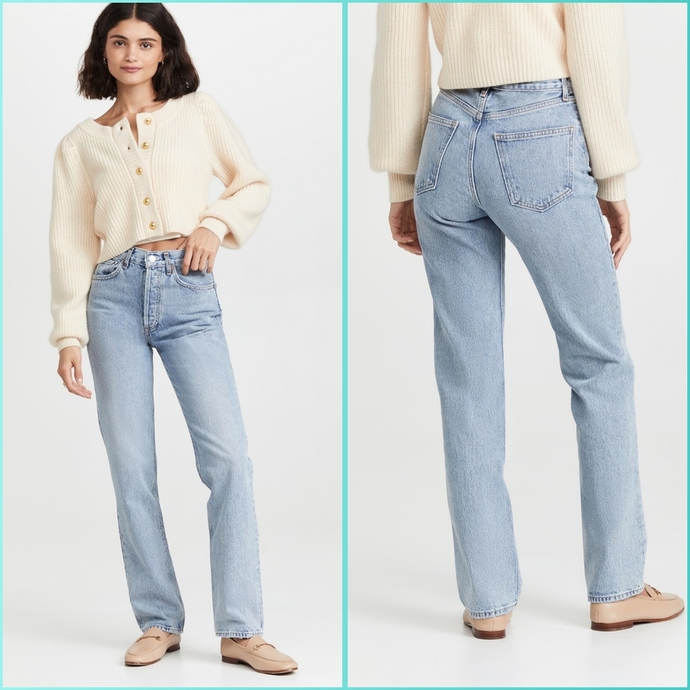 AGOLDE Mid Rise Vintage Straight Lana Jeans in Fiction